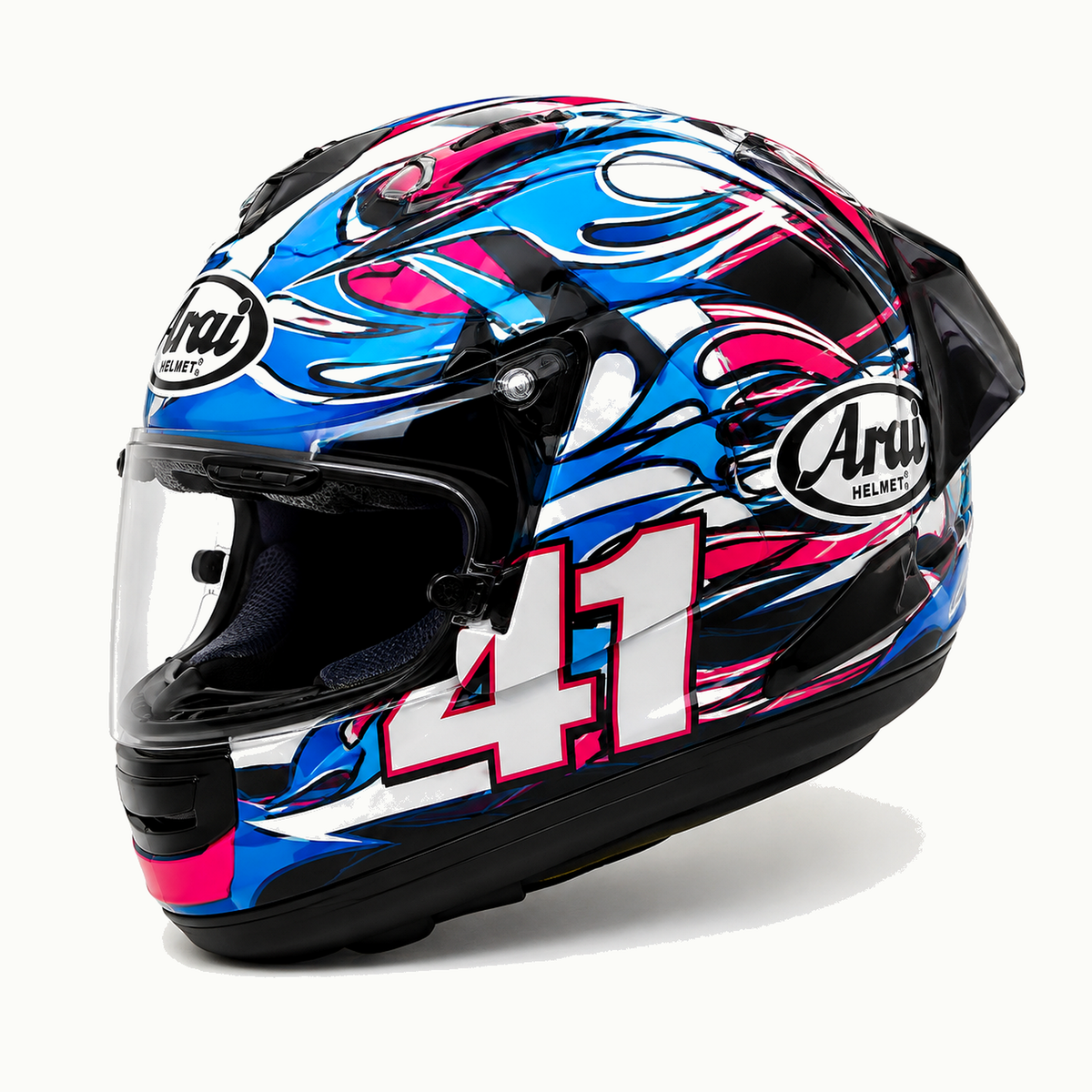 Casque Arai Intégral Haga Bleu Flammes