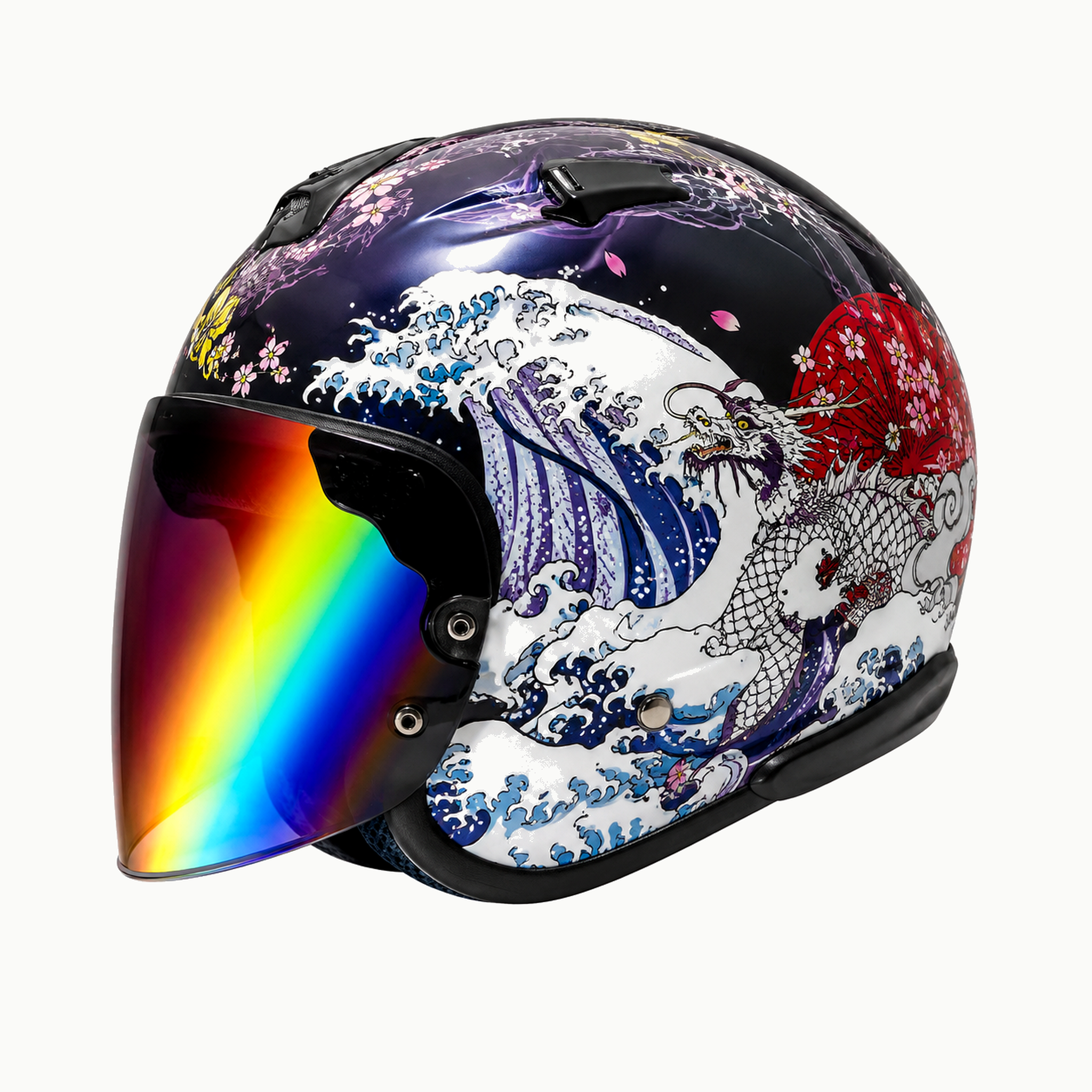 Casque Arai Jet Dragon Noir Brillant